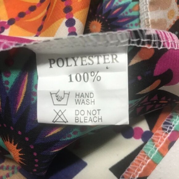 LIVA GIRL Abstract Multicolor Print Cuffed Sleeve Top - Size Large - Picture 7 of 9